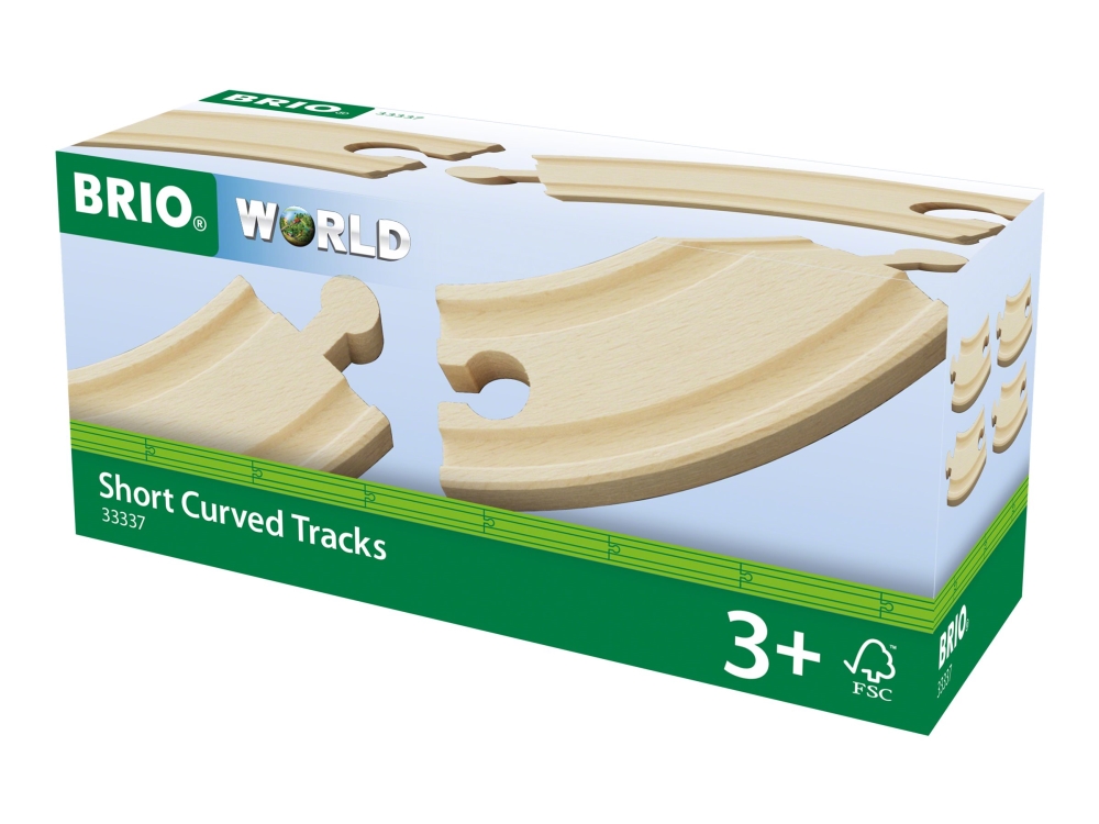 Brio World Short Curved Tracks For Railway - Brio Fjernstyret  - 7312350333374
