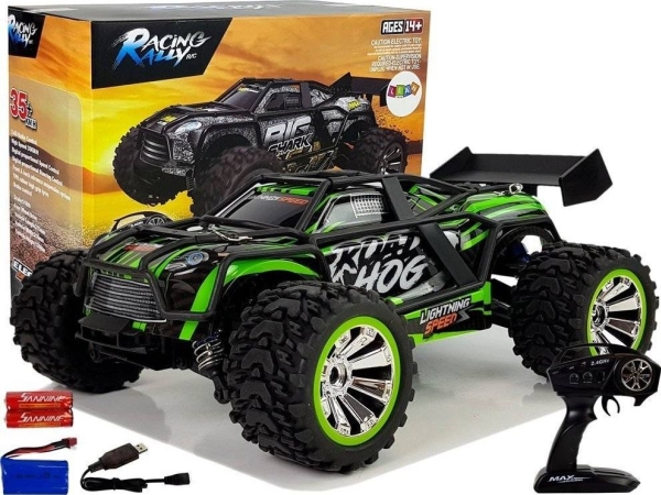 Lean Sport Auto Off Road Fjernstyret Grøn 2.4g 1:18 35 Fartkontrol - Leantoys Fjernstyret  - 5904204750226