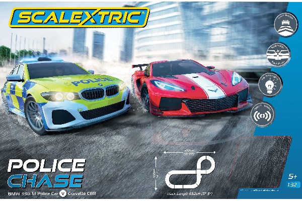 Scalextric Police Chase Race Set - Wittmax Fjernstyret  - 5055286700484