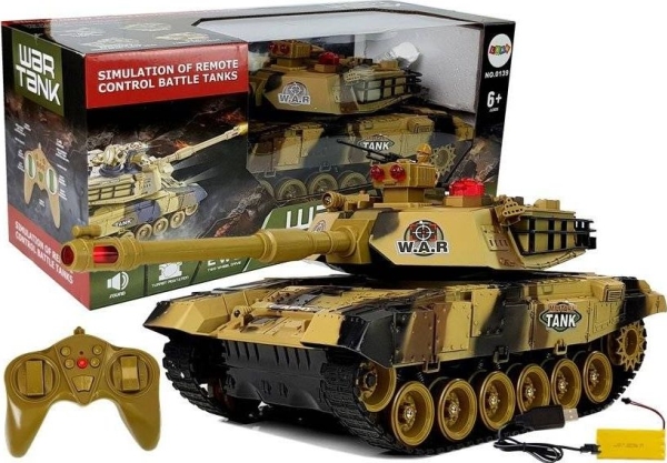 Stor Fjernstyret Tank med Lys og Lyd - 2,4 GHz Gul
