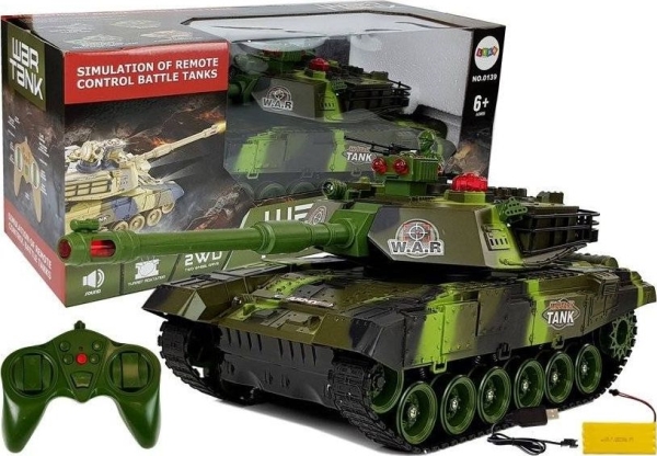 Lean Sport Stor Fjernstyret Tank 2,4 Ghz Lys Lyd Skydning Grøn - Lean Sport Fjernstyret  - 5904665996515
