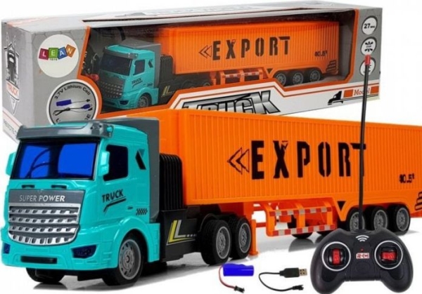 Lean Cars Fjernstyret Lastbil 27 Mhz 1:48 Orange - Lean Cars Fjernstyret  - 5904204750967