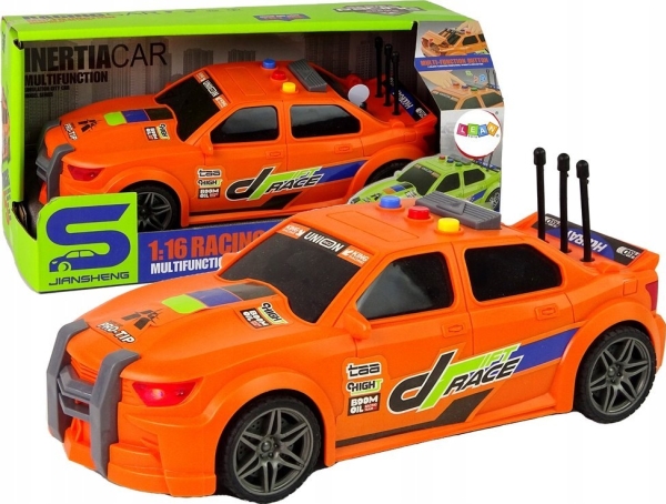 Leantoys Sports Car Racing 1:16 Orange Sound - Leantoys Fjernstyret  - 5905991012986