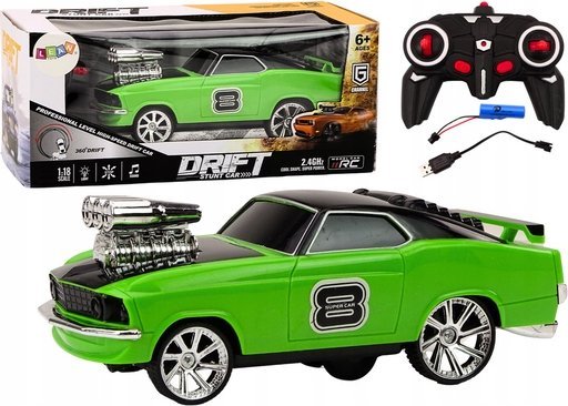 Leantoys Fjernstyret Bil 1:18 Drift 360 Lys Lyde Orange - Leantoys Fjernstyret  - 5905991017776
