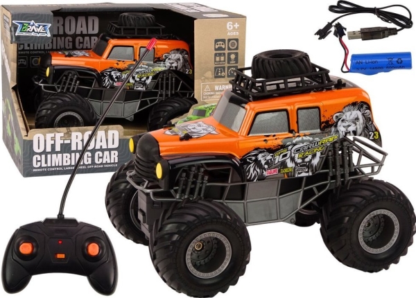 Leantoys Fjernstyret Off Road Bil 1:16 Orange - Leantoys Fjernstyret  - 5905991007036