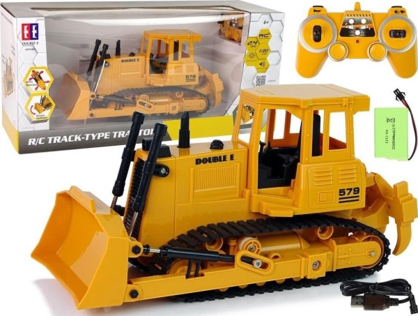 Lean Cars Fjernstyret Bulldozer Gravemaskine 1:20 Pilot - Leantoys Fjernstyret  - 5905323210431