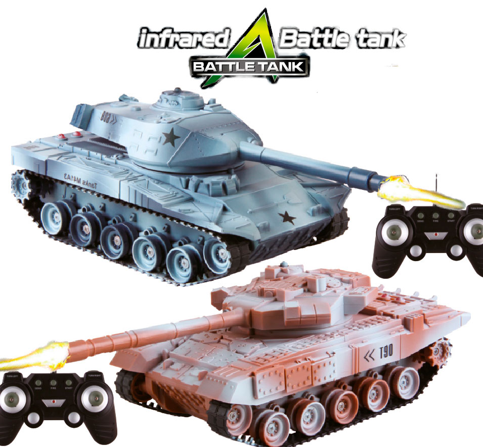 Fjernstyret Battle Tanks Med Kampsystem Grå Sand 27,5 2 Stk - Hb Toys Fjernstyret  - 5712548145857
