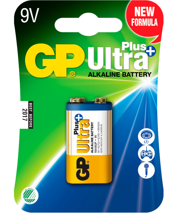 Batteri Ultra Plus Alkaline 9v6lf22 1 Stk. - Fjernstyret  - 4891199100420
