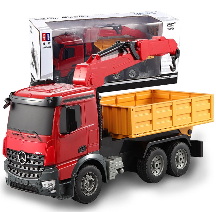 Mercedes Benz Arocs Fjernstyret Lastbil Med Kran 1:20 2.4g 8ch - Double E Fjernstyret  - 5712548145727