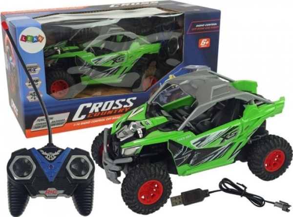 Grøn Lean Sport Cross Country Fjernstyret Bil Mhz - Leantoys Fjernstyret  - 5904204754026