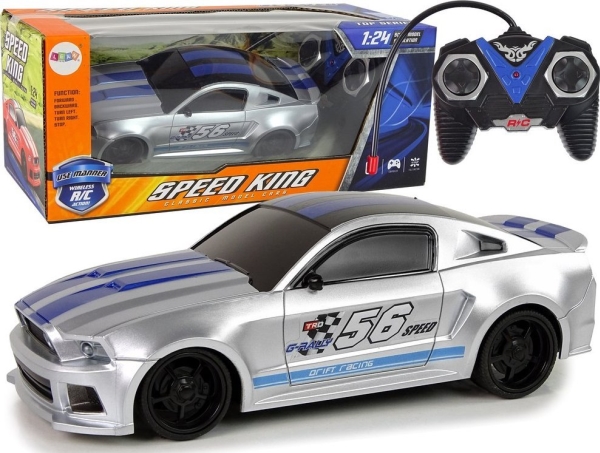 Leantoys Sports Speed Car Fjernstyret Sølv : Speed King - Leantoys Fjernstyret  - 5905214977474