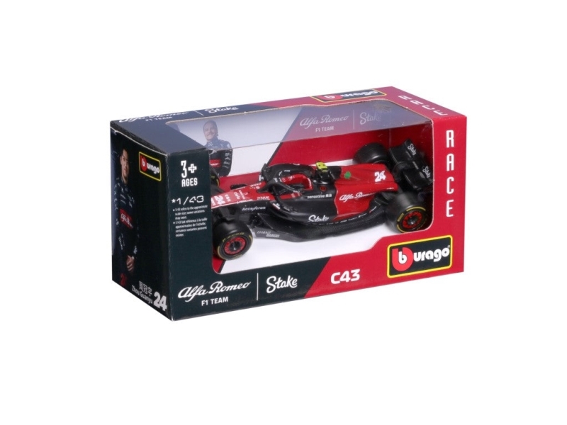 Bburago Alfa Romeo Stake C43 Sportsbil Model Formonterede : Alfa Romeo Formel1 Team Orlen C43 2023 Ethvert Køn Metal Plast - Bburago Fjernstyret  - 4893993016044