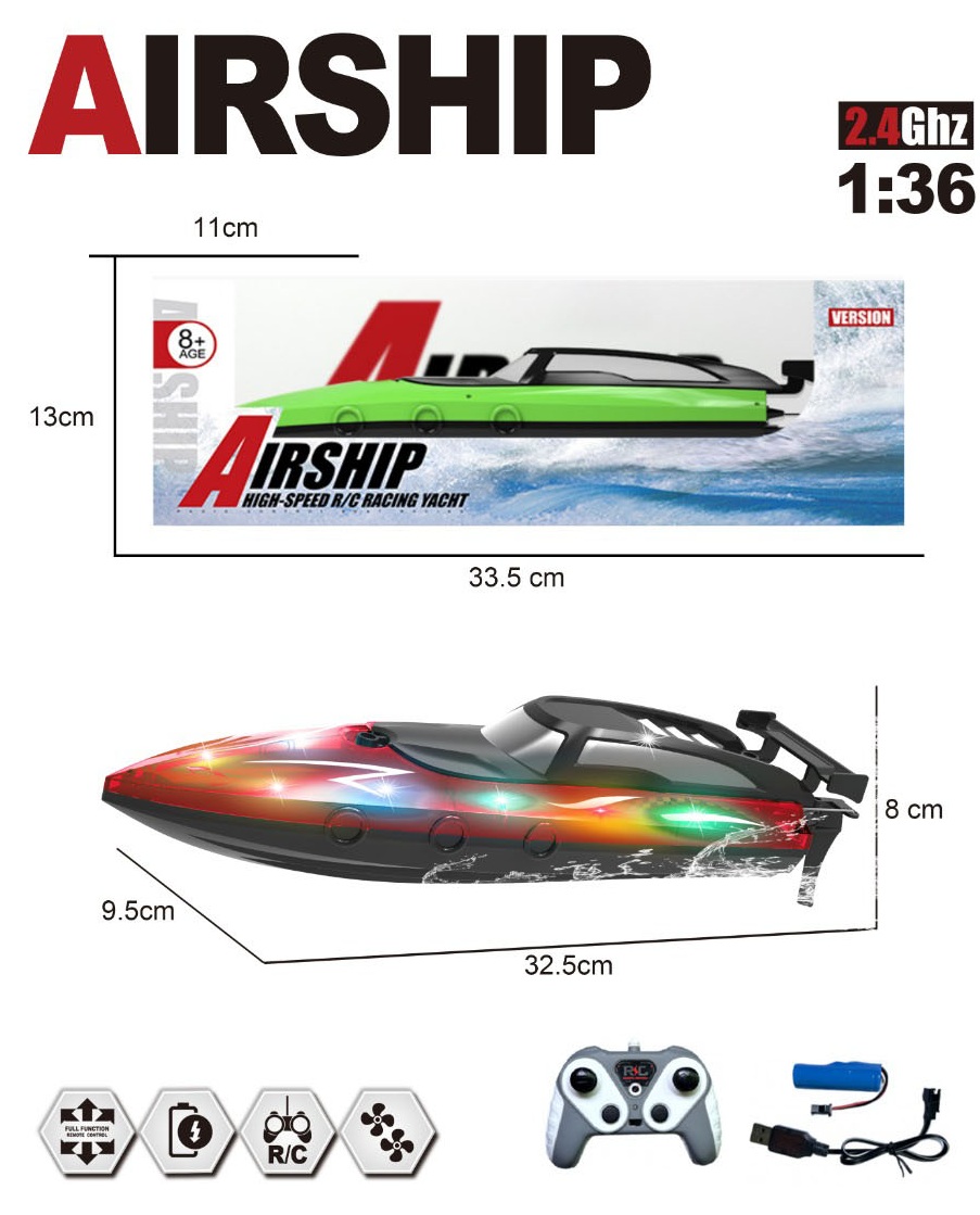 Fjernstyret High Speed Båd Med Dobbelt Skrue - Toys Fjernstyret  - 5714902059558