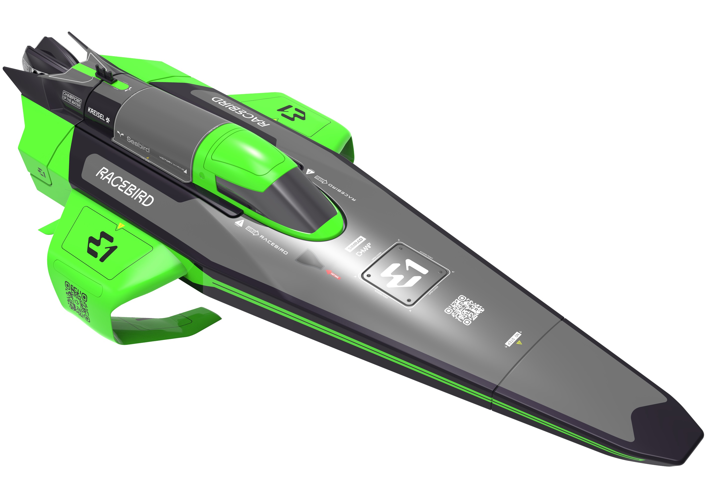 Grøn Racebird Lite Hydrofoil Fjernstyret Båd 4ghz Rtr - Joysway Fjernstyret  - 5712548145406