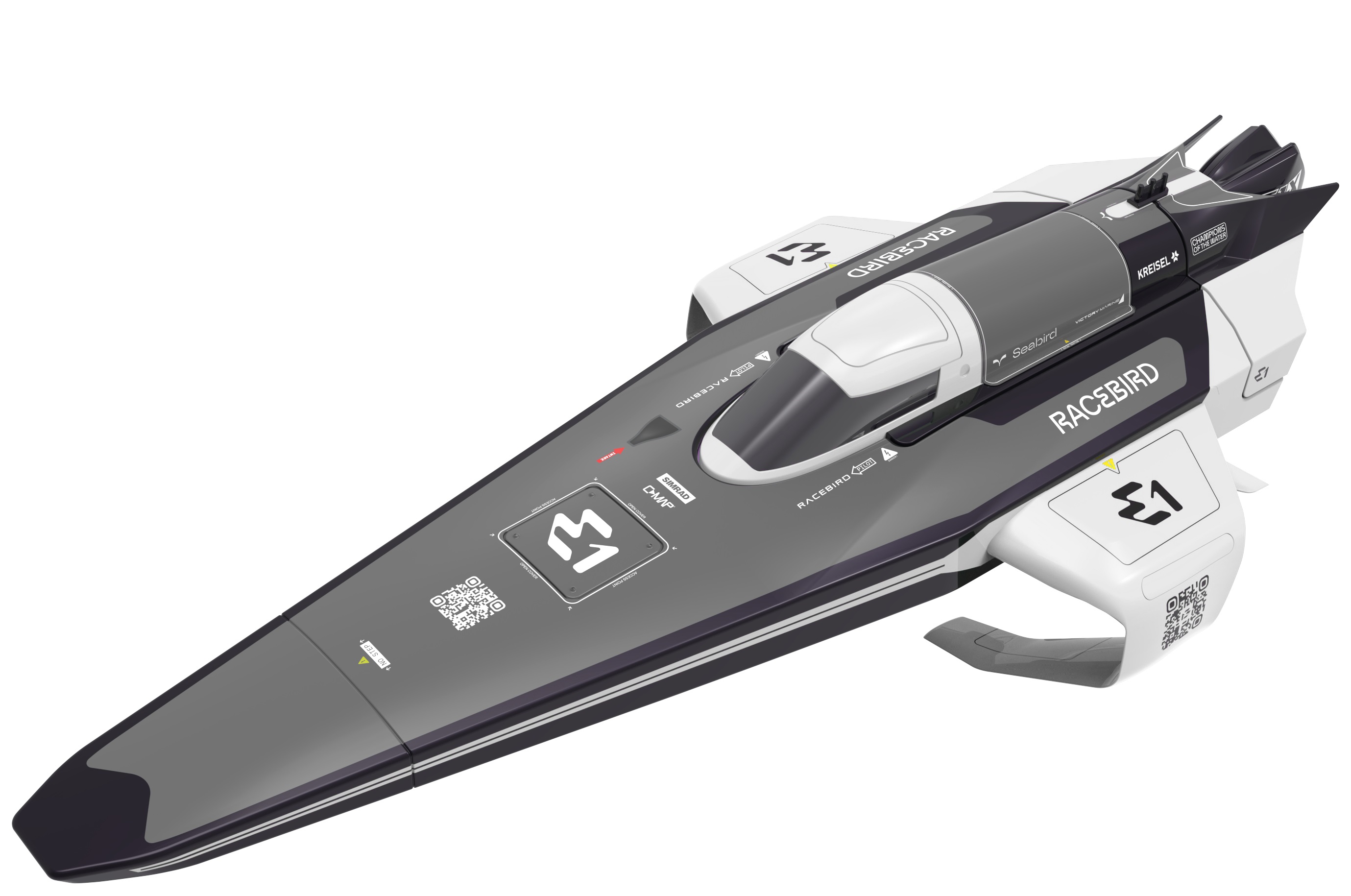 Hvid Racebird Lite Hydrofoil Fjernstyret Båd 4ghz Rtr - Joysway Fjernstyret  - 5712548145390