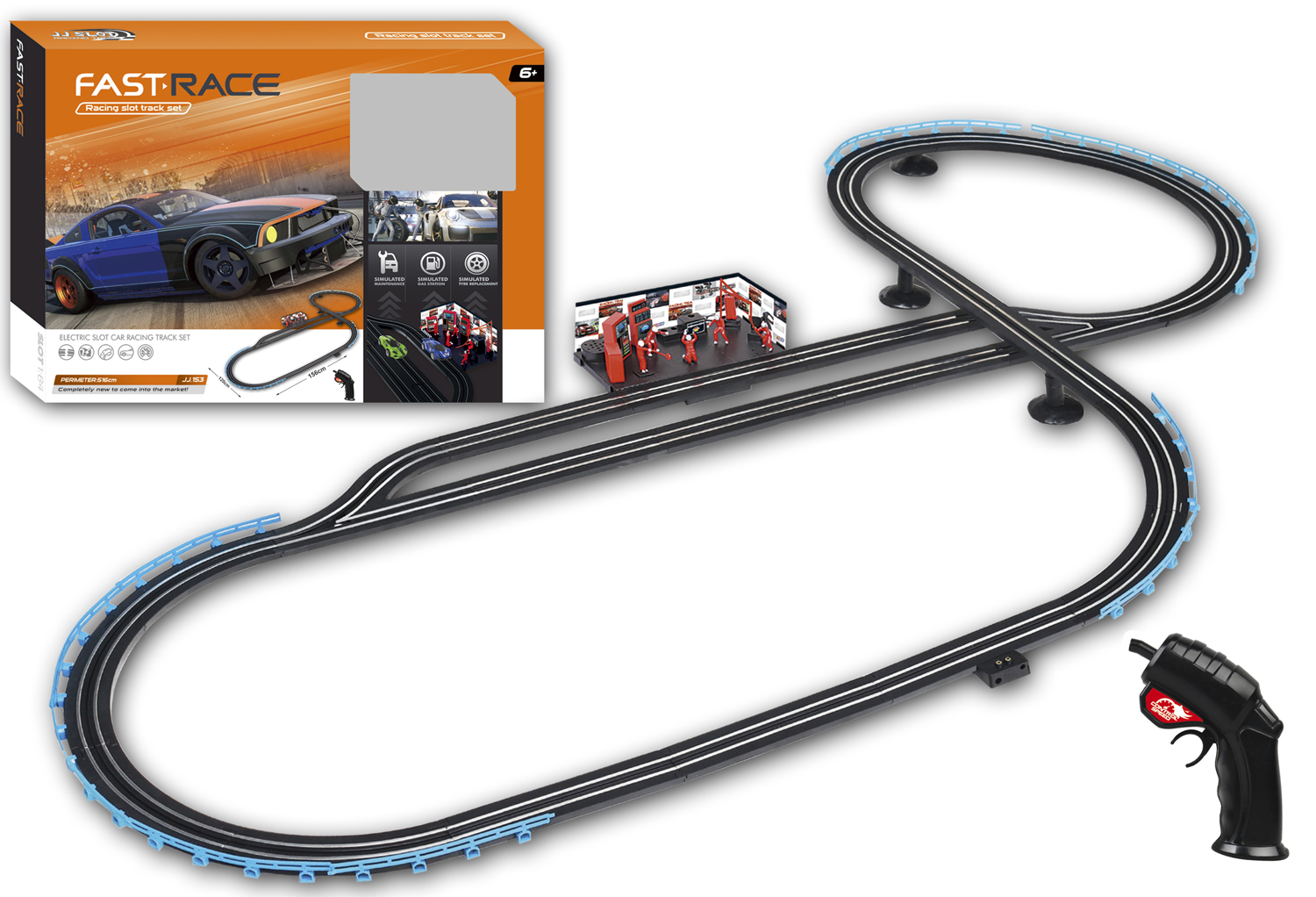 Fast Race Racerbane Til Børn 516cm : - Jj Slot Fjernstyret  - 5712548143761