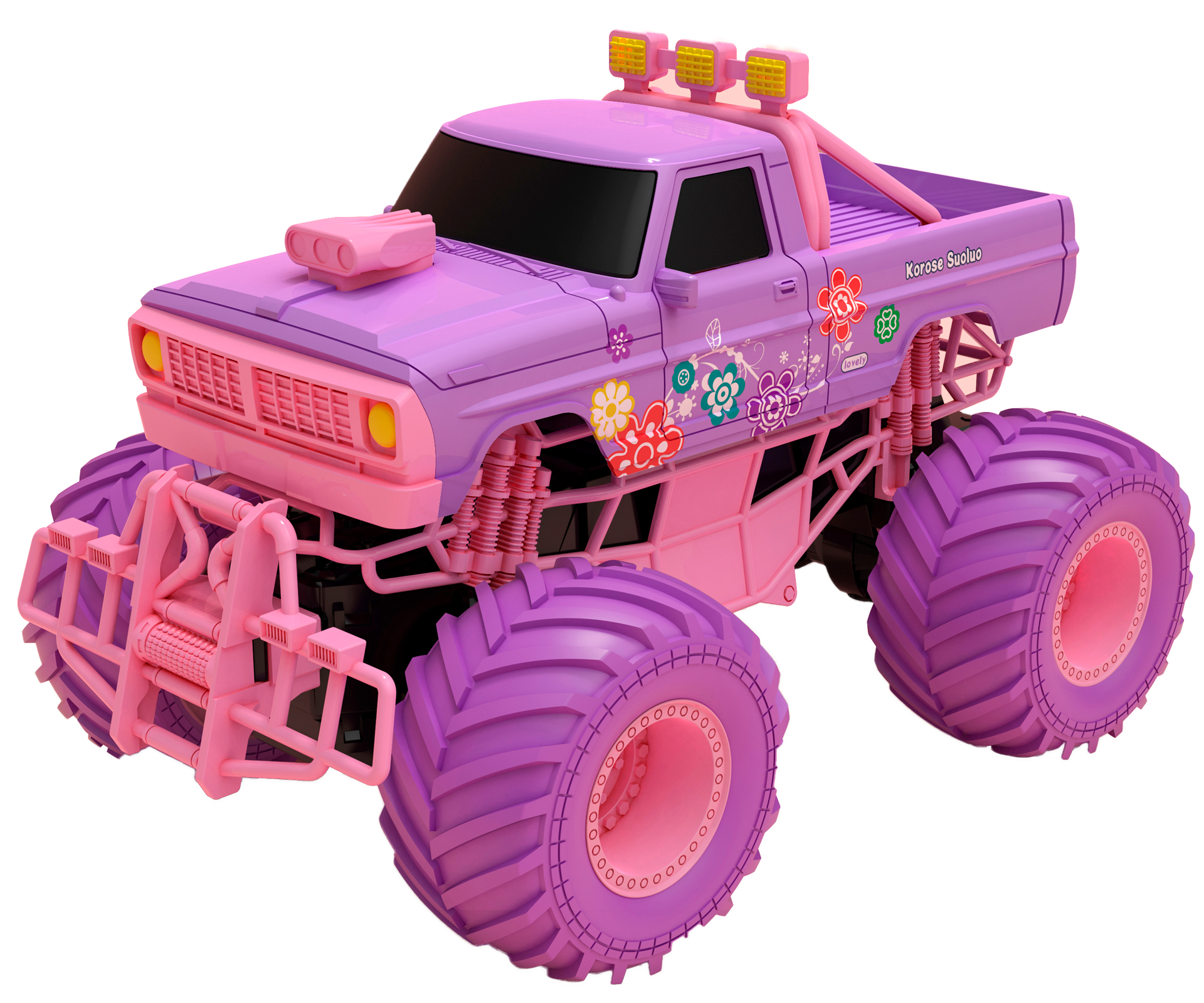 Pink Fjernstyret Monstertruck Suoluo : - Megaleg Fjernstyret  - 5712548145819