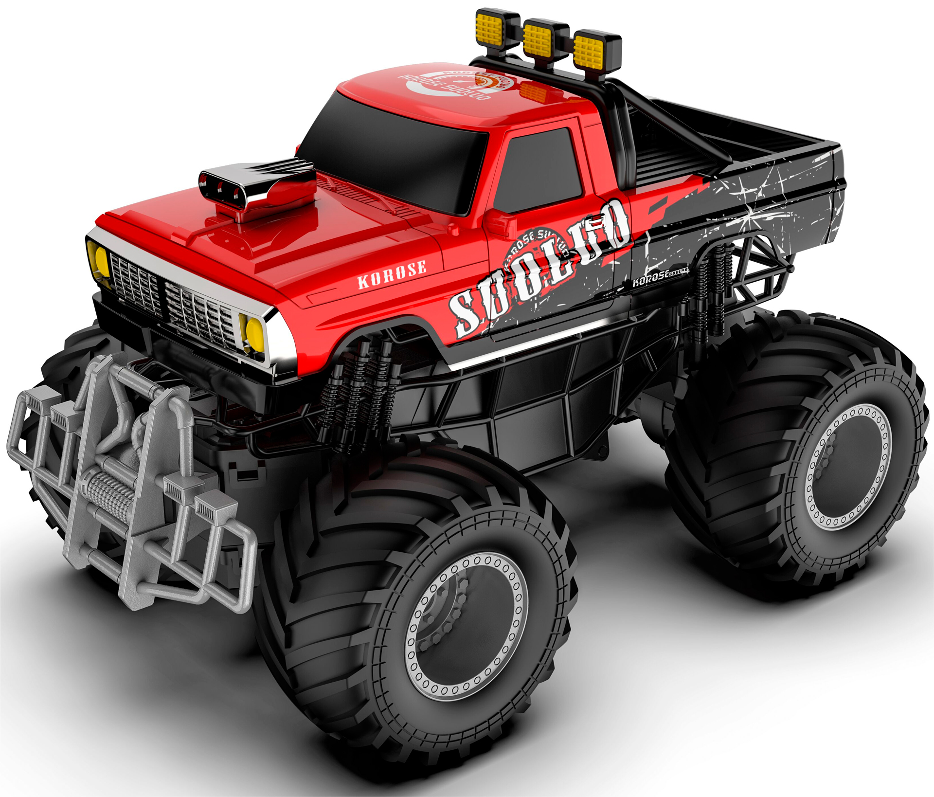 Fjernstyret Monstertruck Suoluo : Rød - Megaleg Fjernstyret  - 5712548145833