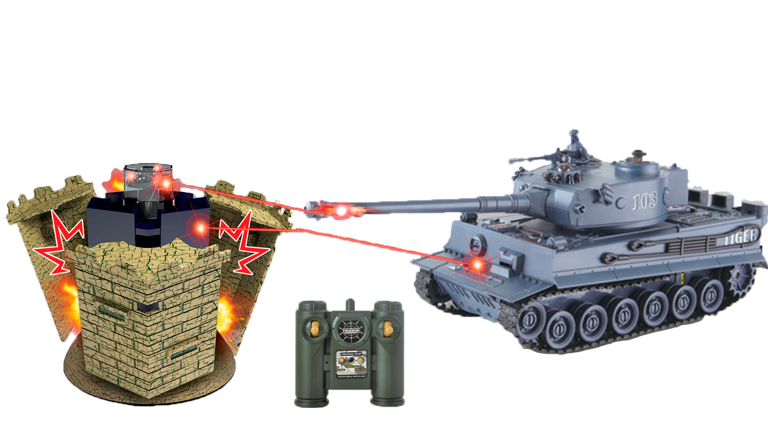 German Tiger Fjernstyret Tank : Fort 40mhz - Zegan Fjernstyret  - 5712548147011