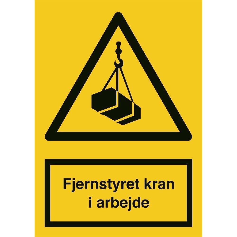 Skilt Fjernstyret Kran Arbejde A308 - Sg Skilte Fjernstyret  - 5708387012641